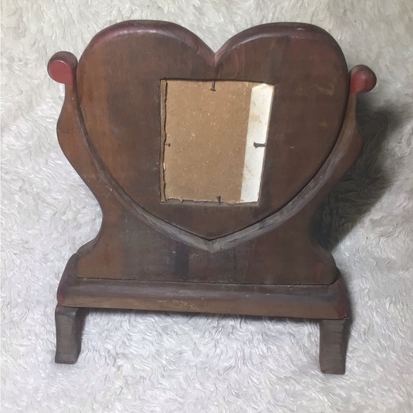 2 Handmade Heart Shaped Wooden Picture Photo Frames Wood - Picture 3 of 6